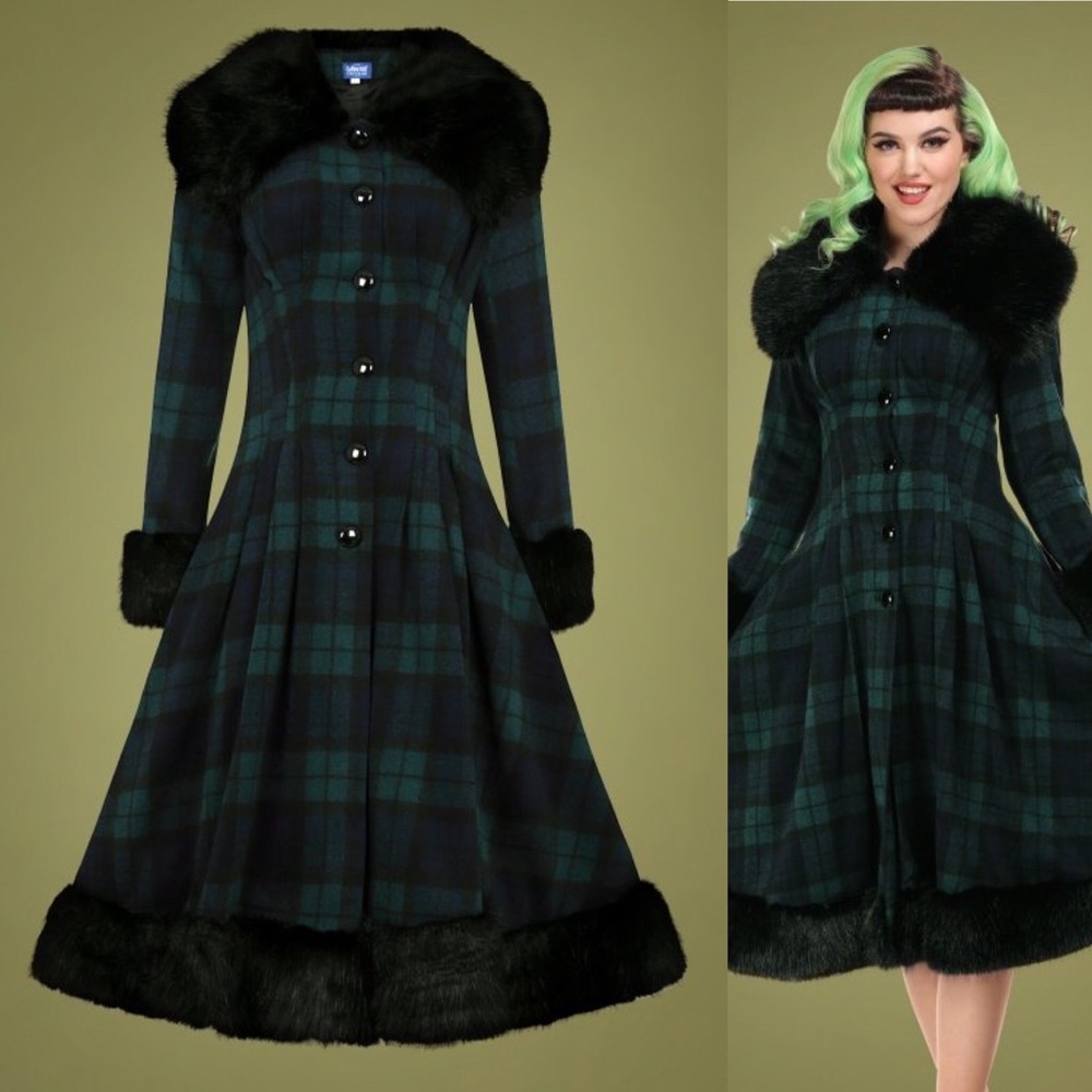 Collectif Pearl Coat Blackwatch Plaid